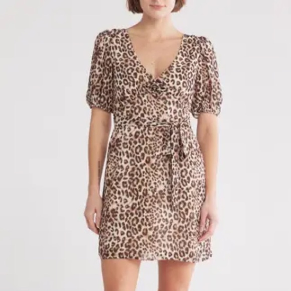 Wayf Leopard Print Dress Medium NWT